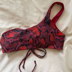 Red snake skin bikini top
